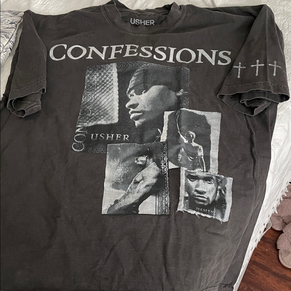 Usher Confessions Graphic Tee - Charcoal
